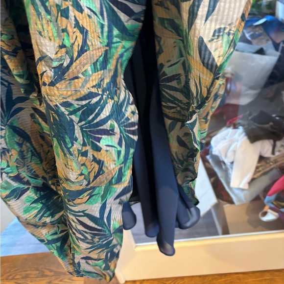 Tropical Cotton and Silk Lafayette 148 New York Maxi Dress Women's Size 14 - Picture 5 of 7